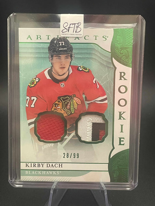 2019-20 UD ARTIFACTS ROOKIE DUAL PATCH /99 EMERALD GREEN KIRBY DACH