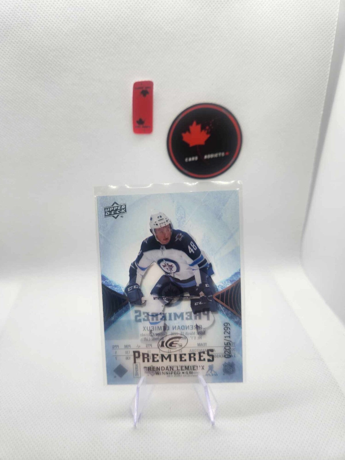 2017-18 Upper Deck ICE Premieres RC Brendan Lemieux Rookie /1299 Winnipeg