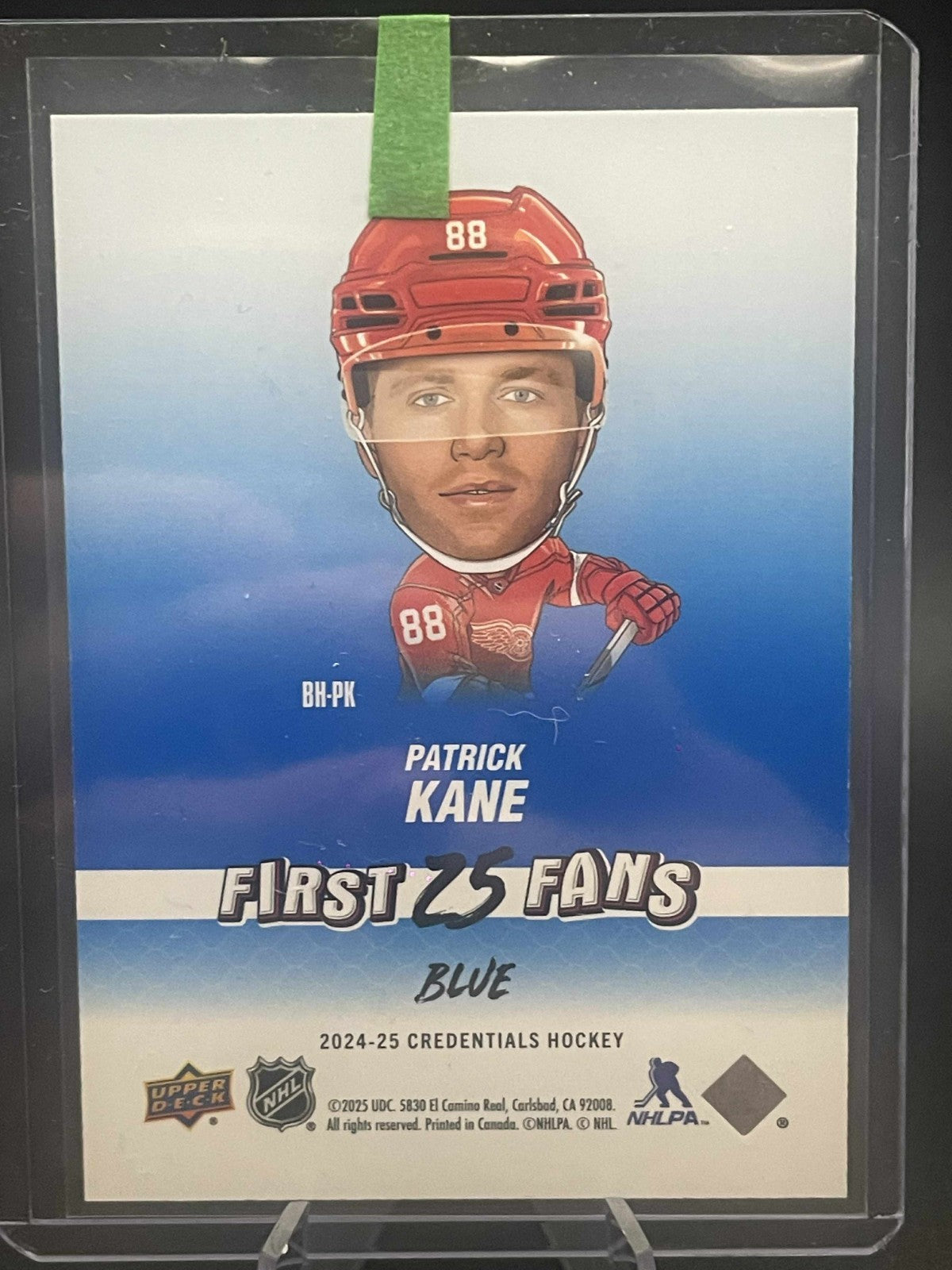 2025 UD Credentials Patrick Kane FIRST 25 FANS Blue #BH-PK