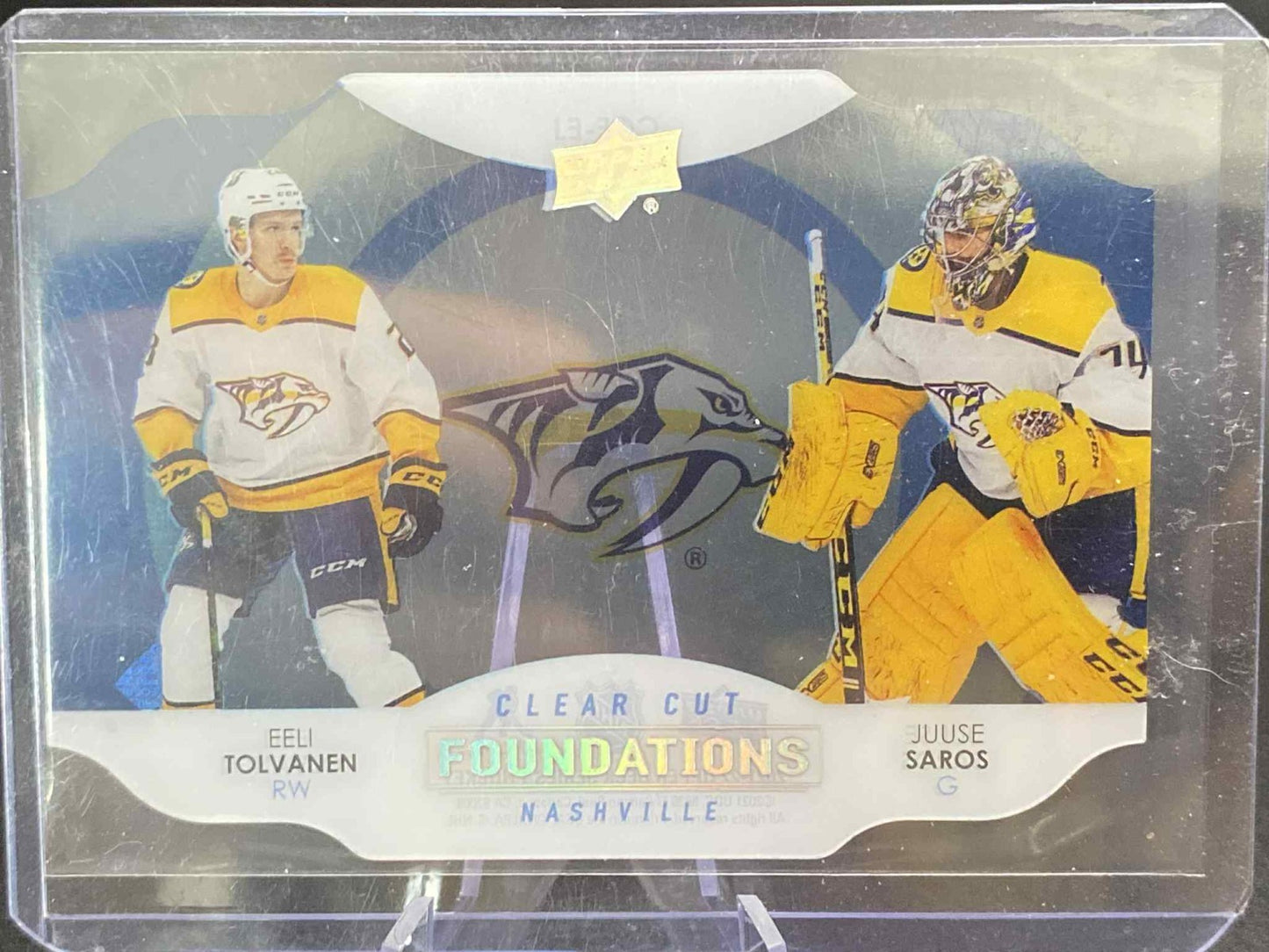 2021-22 Upper Deck Clear Cut Foundations #CCFEJ Eeli Tolvanen / Juuse Saros