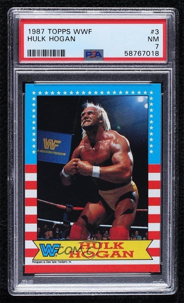 HULK HOGAN PSA 7 1987 TOPPS WWF #3 NEAR MINT WRESTLING
