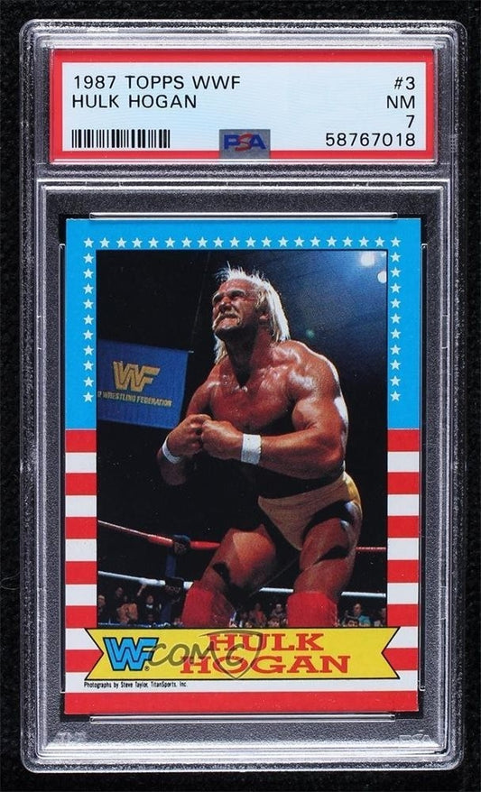 HULK HOGAN PSA 7 1987 TOPPS WWF #3 NEAR MINT WRESTLING