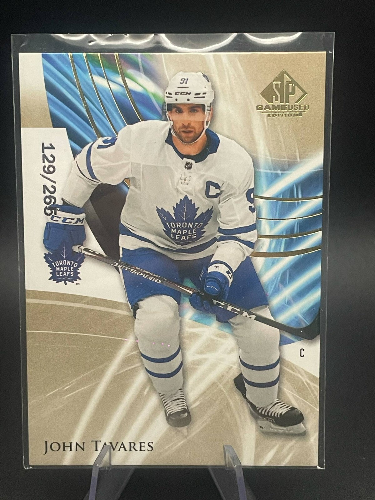2020-21 SP GAME USED GOLDEN BURST #54 JOHN TAVARES /265 Toronto Maple Leafs