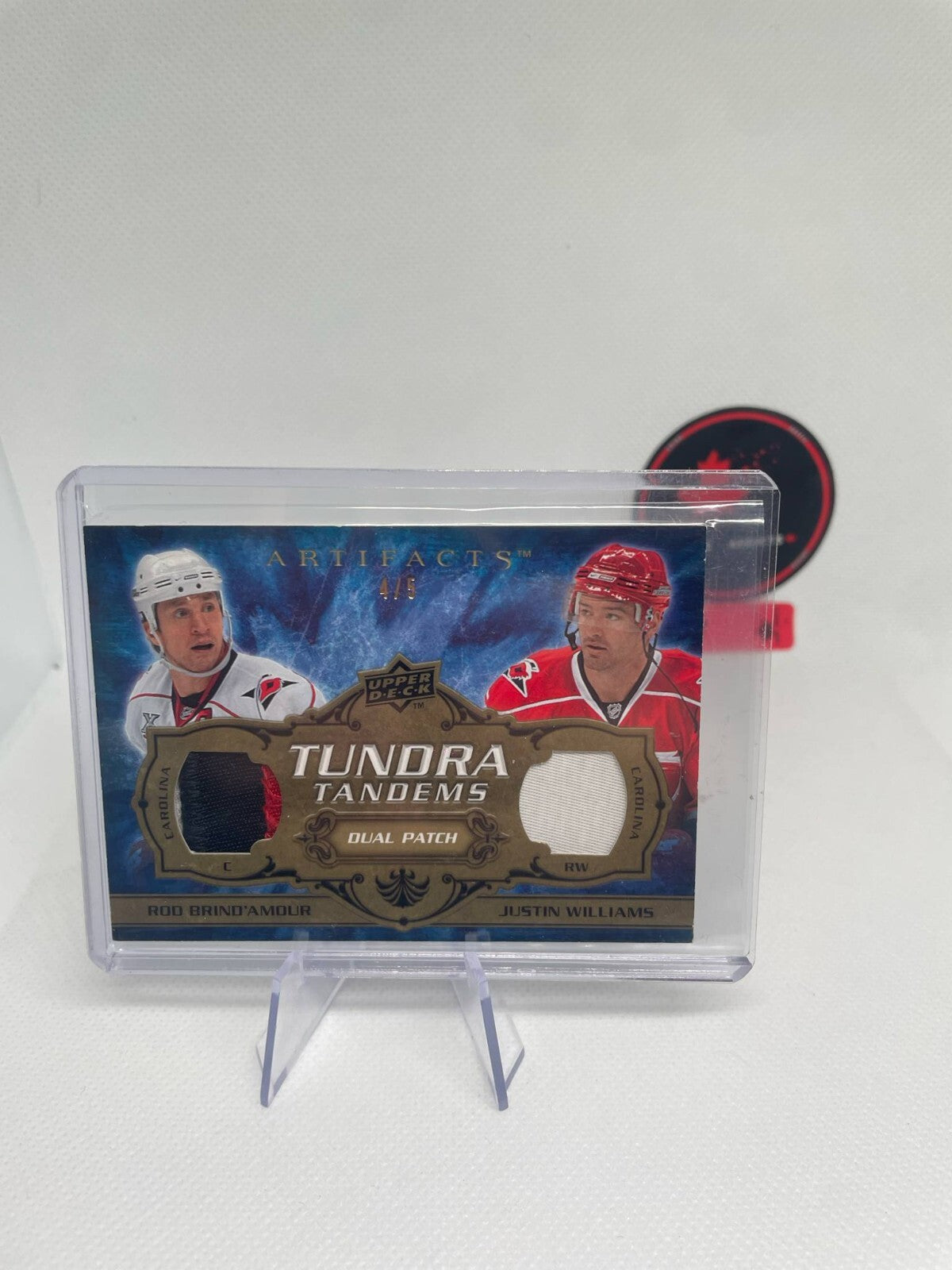 2008-09 UD ARTIFACTS BRIND’AMOUR/WILLIAMS #ed /5 TUNDRA TANDEMS DUAL PATCH