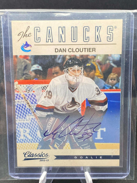 2012 PANINI CLASSICS HOCKEY SIGNATURES DAN CLOUTIER AUTO CANUCKS GOALIE