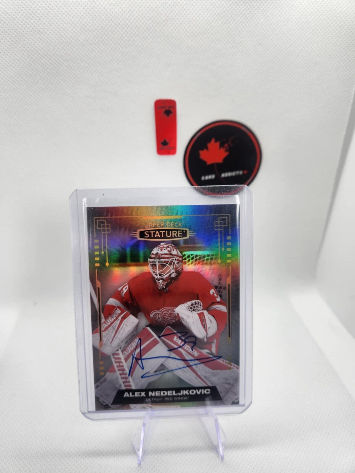2021-22 UPPER DECK STATURE RED AUTO ALEX NEDELJKOVIC DETROIT RED WINGS #99
