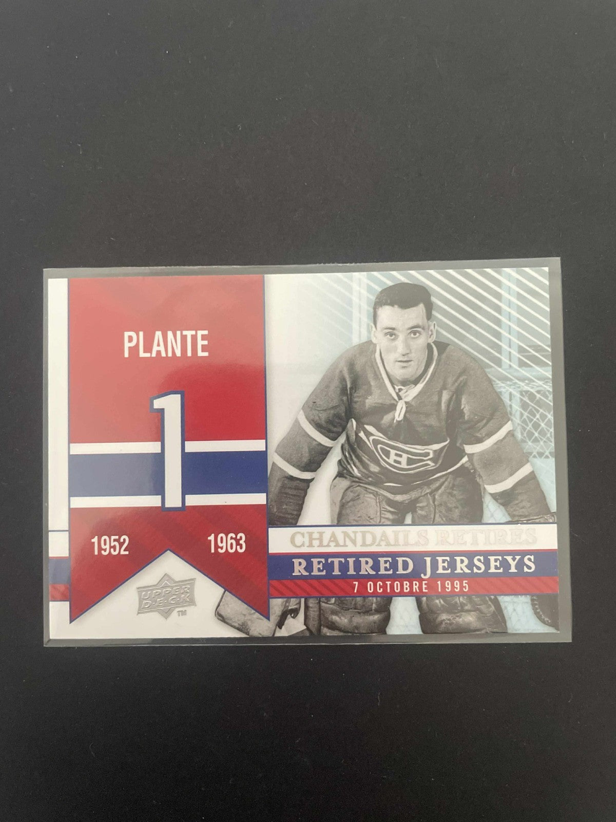 2008-09 UD MONTREAL CANADIENS CENTENNIAL JERSEYS RETIRED JACQUES PLANTE REF I