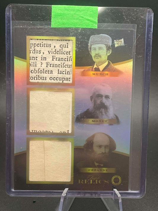 2024 Pieces Of The Past 1800s Edition MUNCH MONET CEZANNE Triple Relic #184