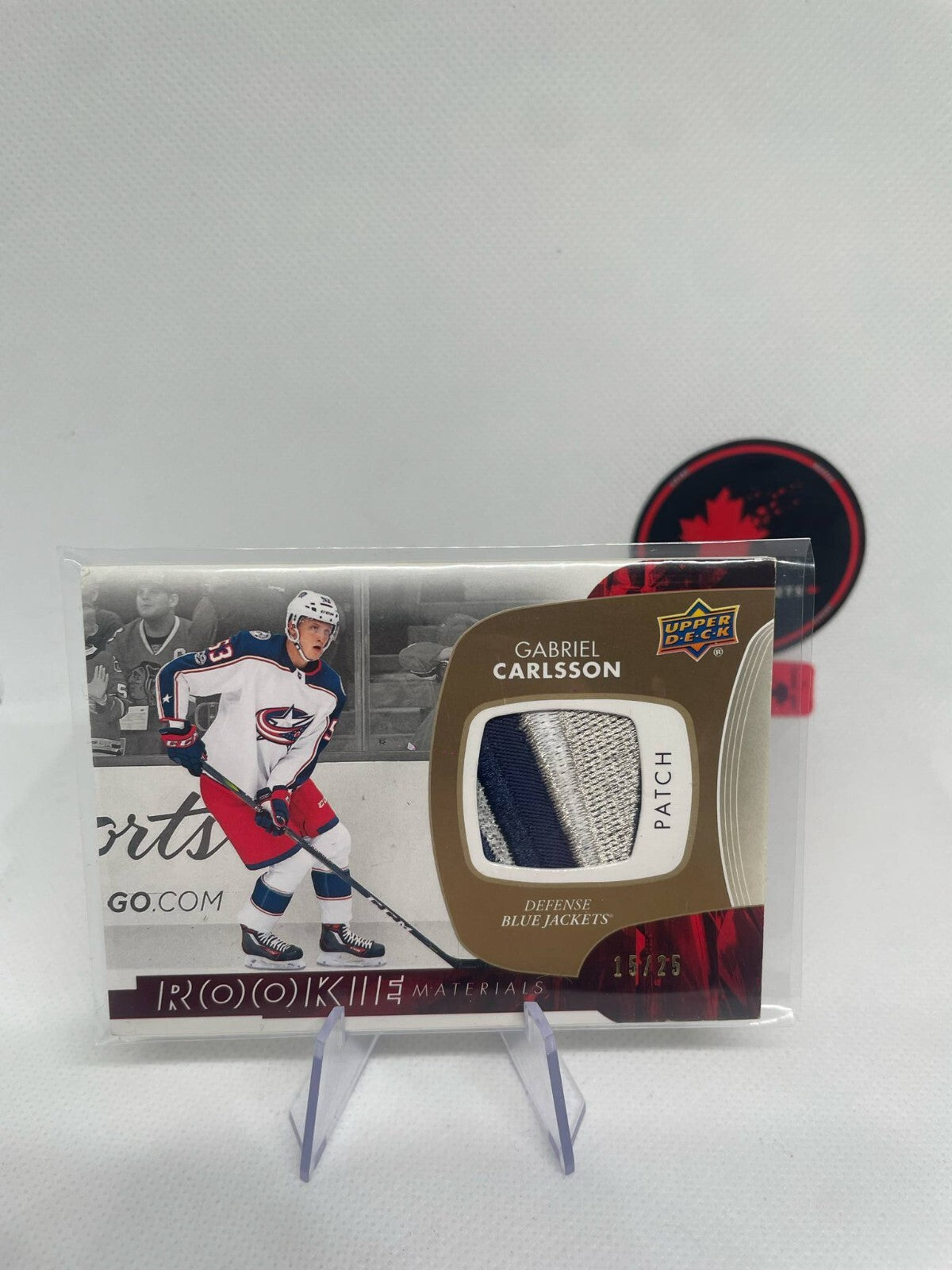 GABRIEL CARLSSON 2017-18 Upper Deck Rookie Materials PATCH S#/25 Columbus