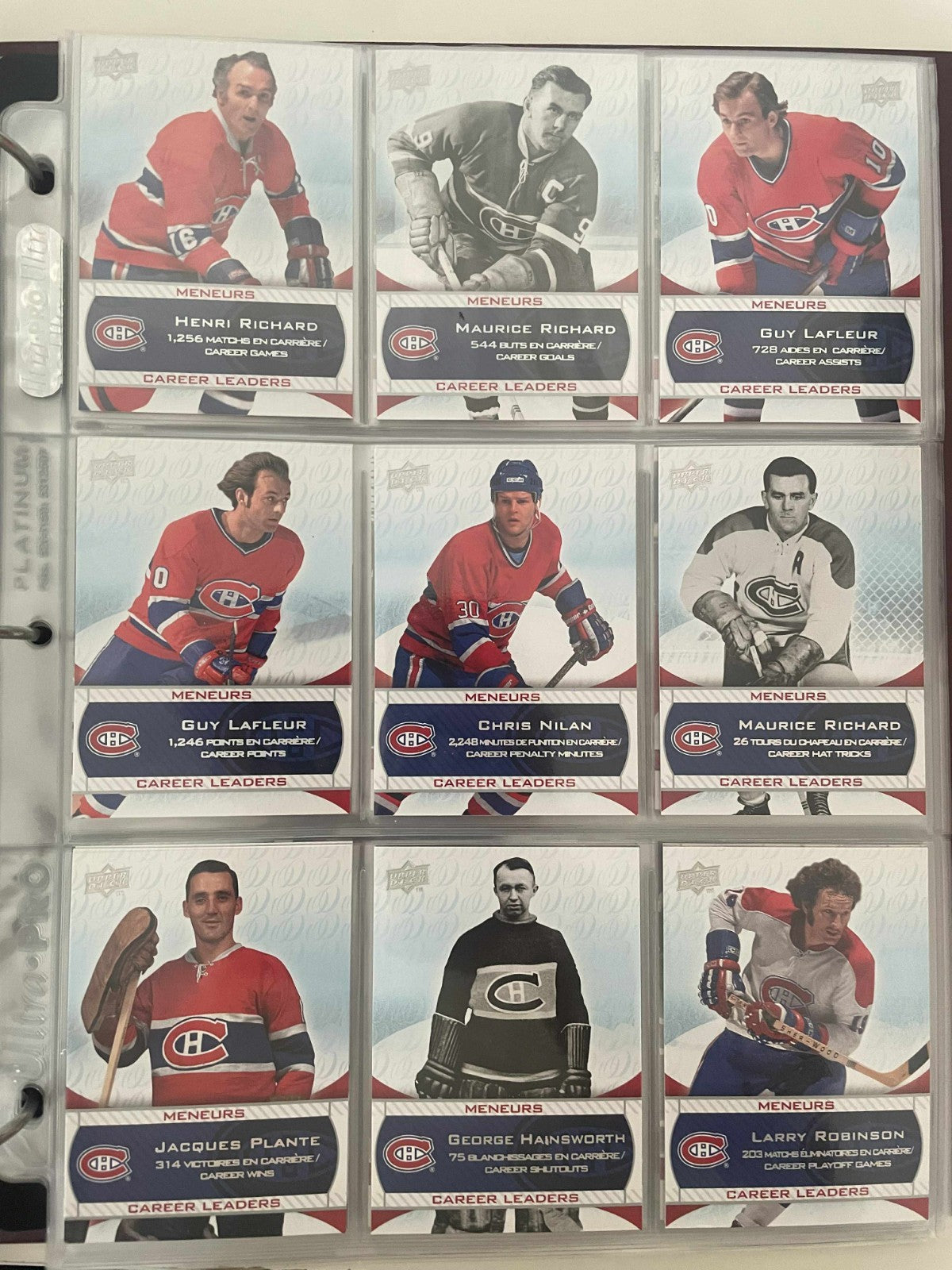 2008-09 UD Montreal Canadiens Centennial Complete 300-Card Set SP & Binder REF I