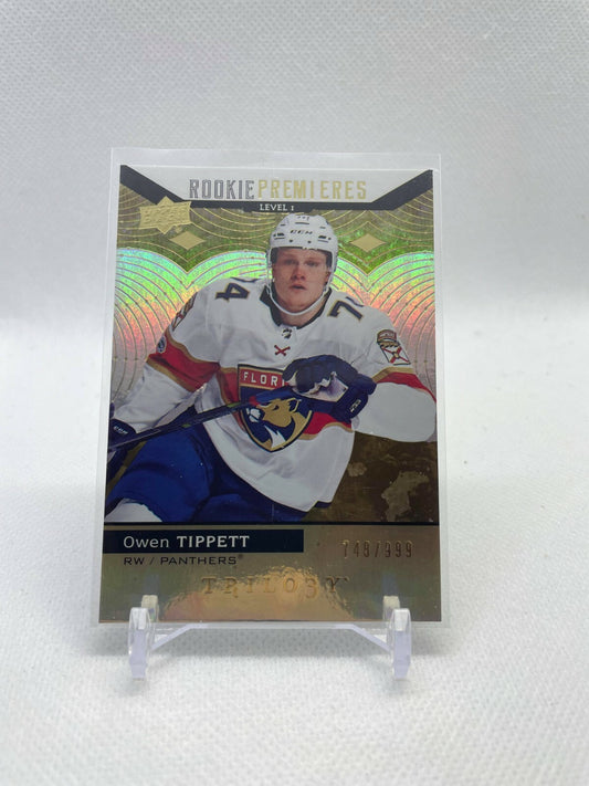 OWEN TIPPETT NO:69 ROOKIE PREMIERES 777/999 UPPER DECK TRILOGY 2017-18