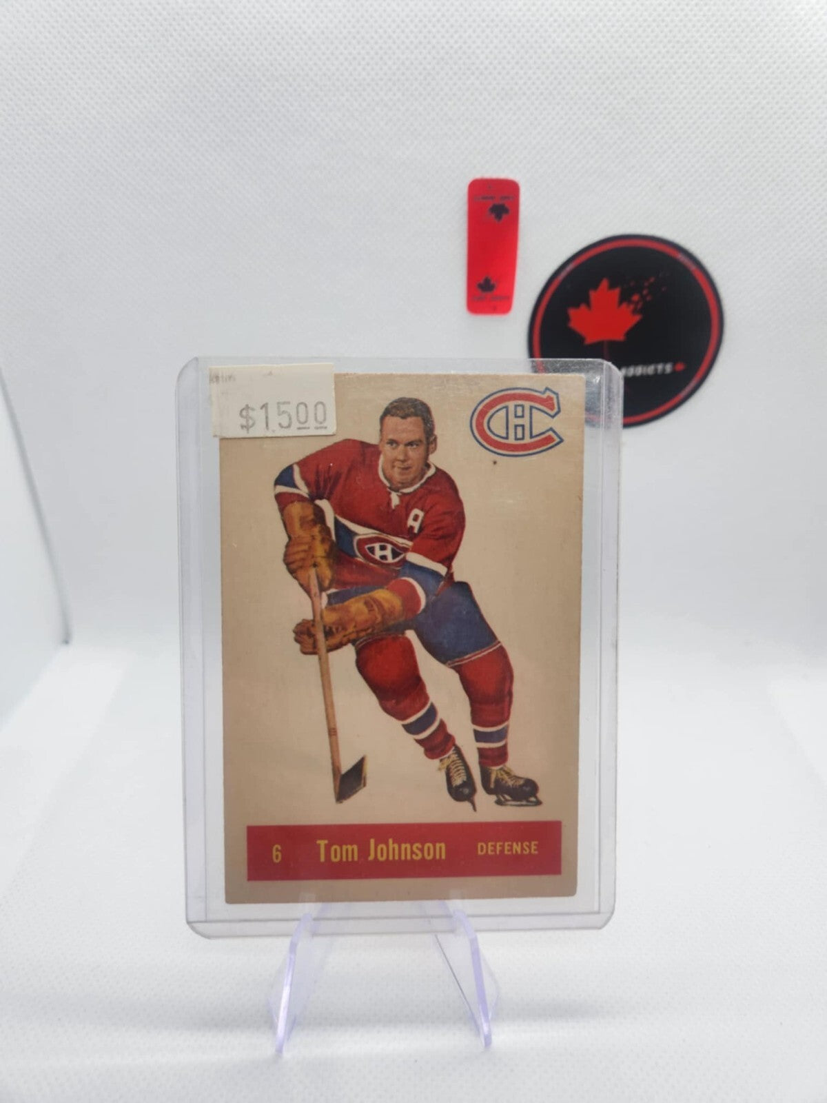 1957-58 PARKHURST # 6 TOM JOHNSON MONTREAL Good Shape