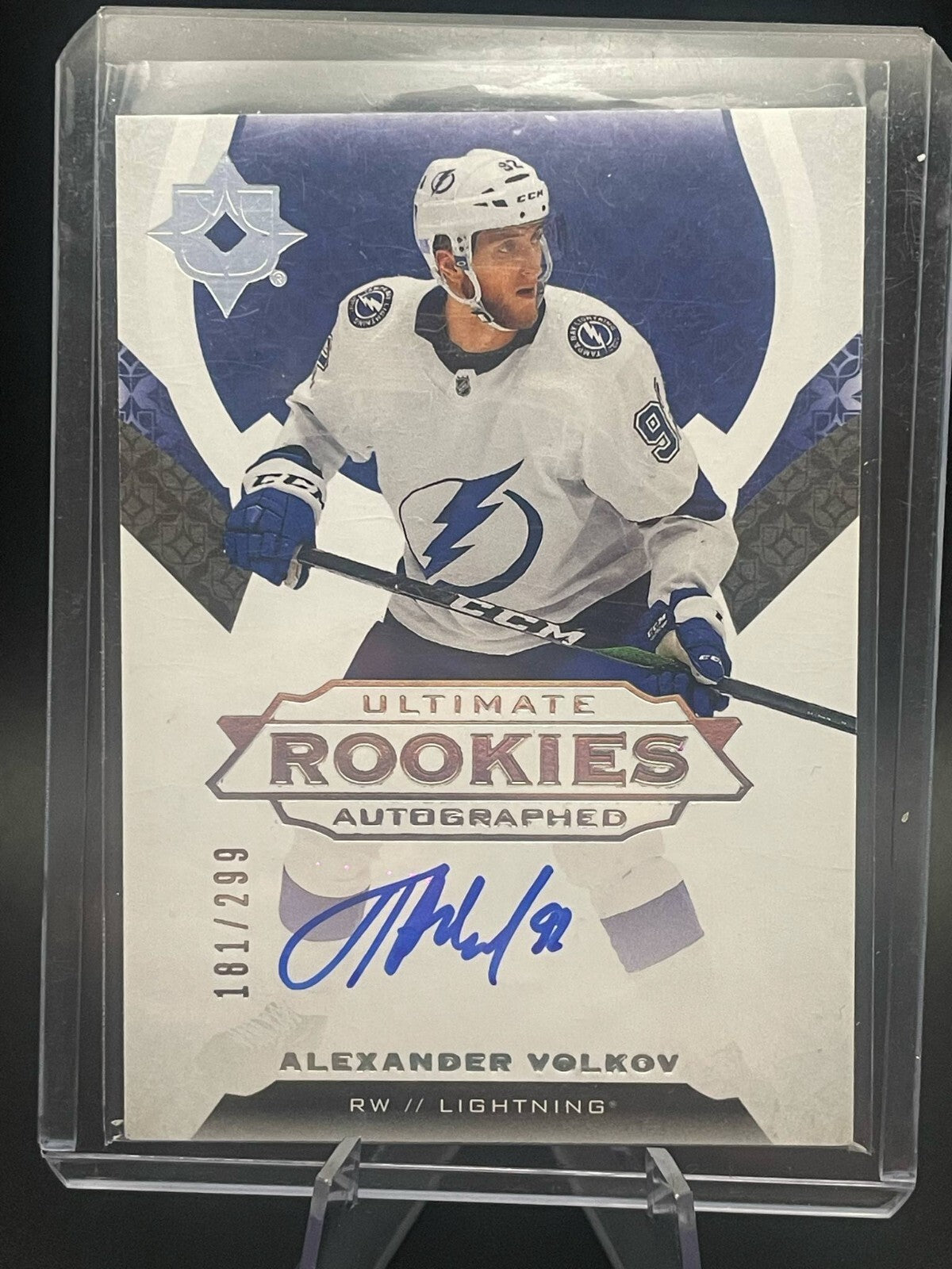 Alexander Volkov Tampa BAy Lightning 2019-20 UD Ultimate Rookie Auto /299 #103