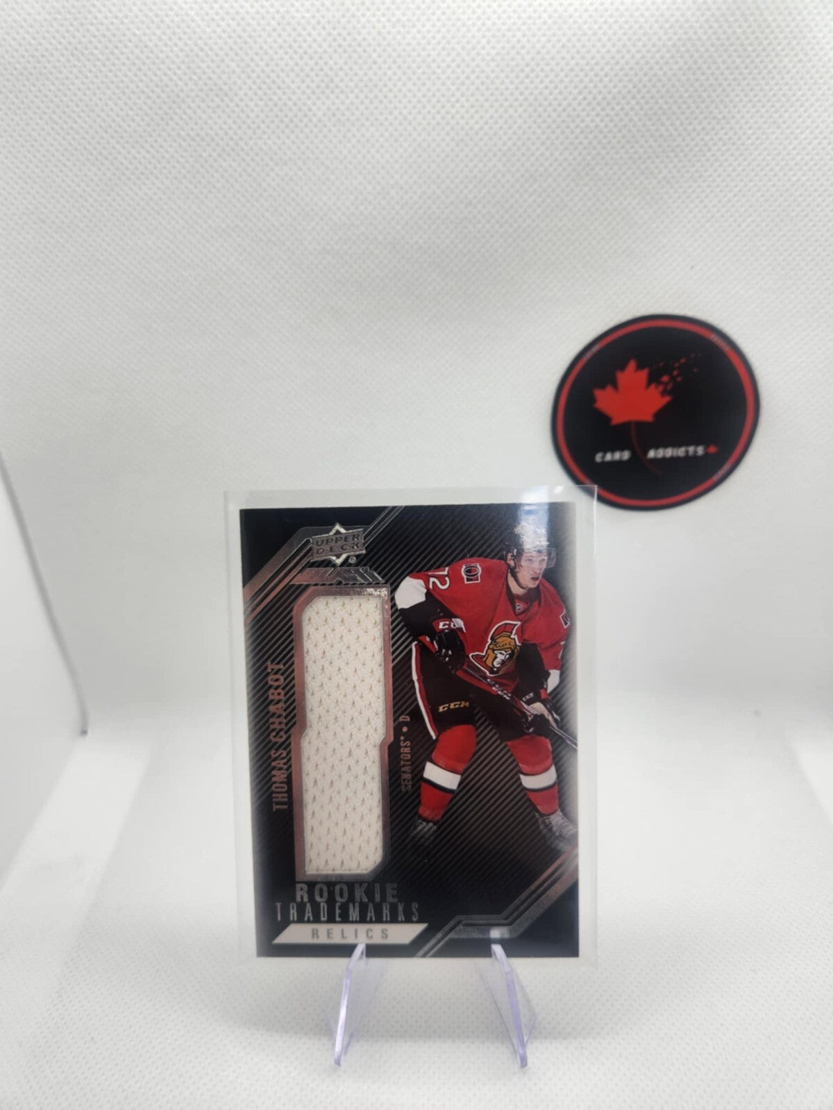 2016-17 UD Black Rookie Trademarks Relics #RTR-TC Thomas Chabot