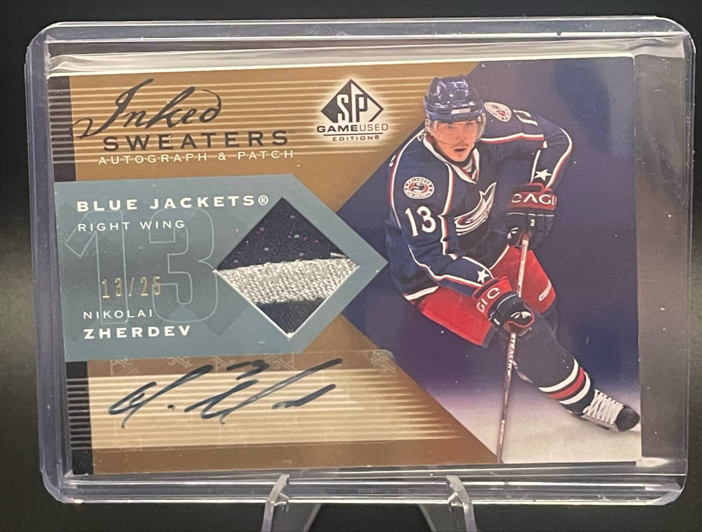 2006-07 SP Game Used Inked Sweaters Nikolai Zherdev Patch AUTO #/25 Gold
