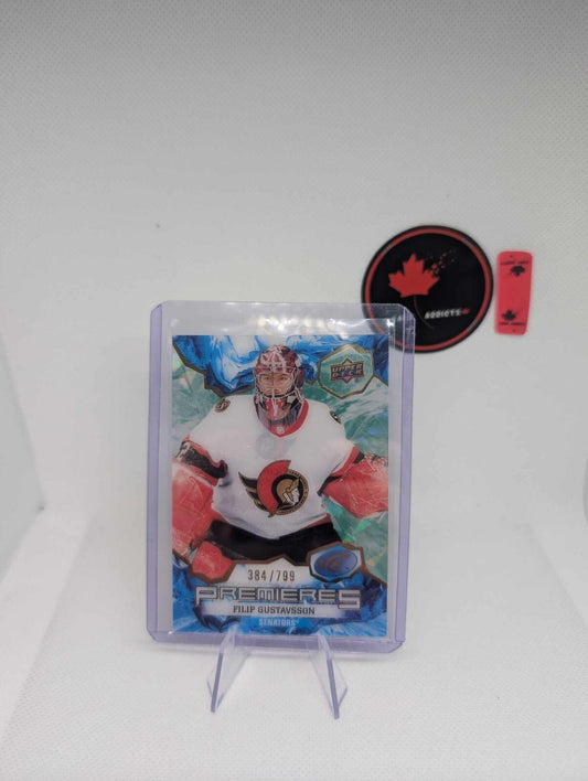 Filip Gustavsson - Ice Premieres Rookie Green #205 /799 - 2021-22 Upper Deck Ice