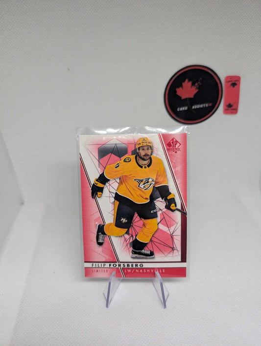 22/23 UD SP AUTHENTIC FILIP FORSBERG RED LIMITED BASE PARALLEL #80