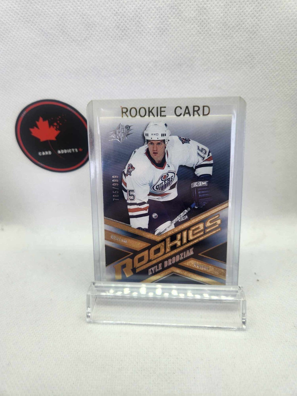 2005-06 KYLE BRODZIAK UPPER DECK SPX ROOKIES CARD RC #258 OILERS /999