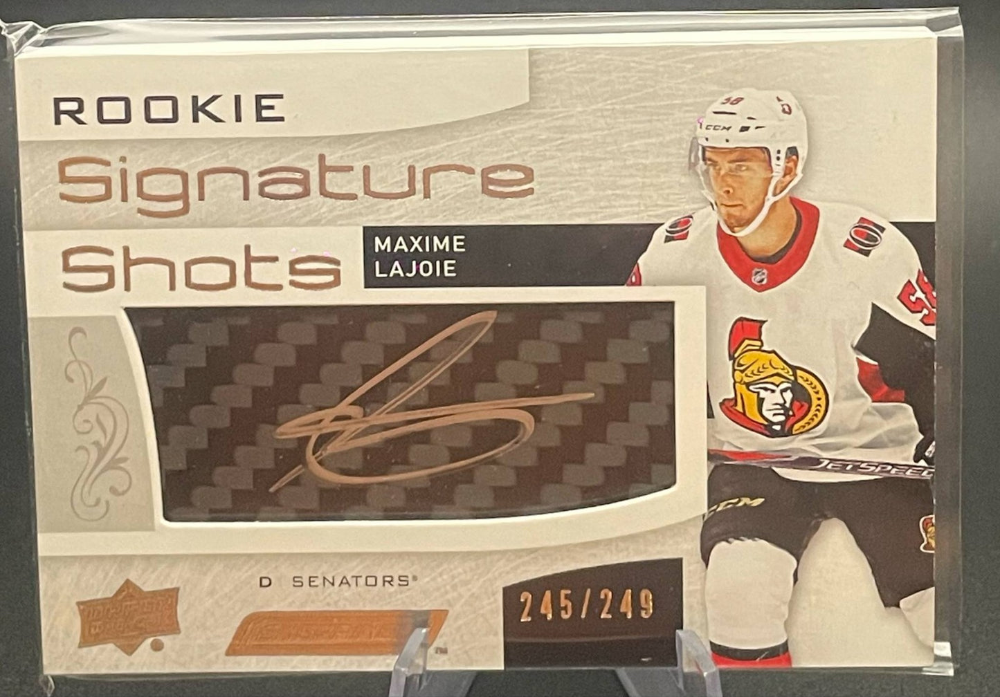 2018-19 UD Engrained Rookie Signature Shots #RSSML Max Lajoie /249 Auto Senators