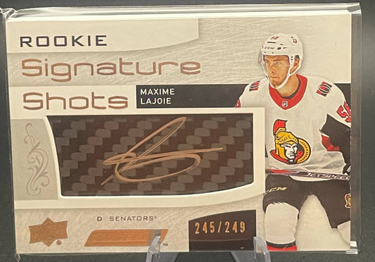 2018-19 UD Engrained Rookie Signature Shots #RSSML Max Lajoie /249 Auto Senators