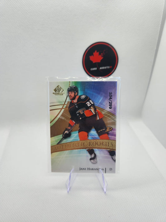 2020-21 SP Game Used JANI HAKANPAA Golden Burst Authentic Rookies /299 Anaheim