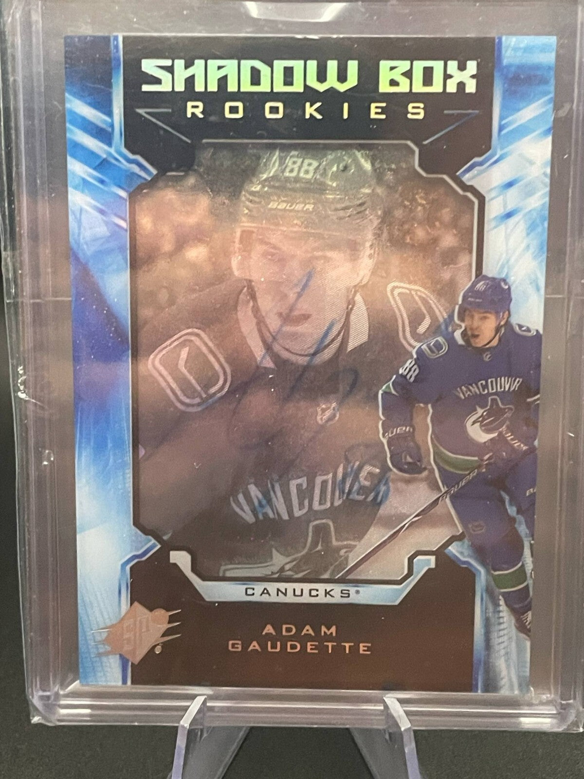 2018-19 Upper Deck SPX Shadow Box Rookies Auto Adam Gaudette! #/198! SP!