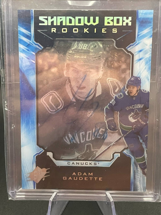 2018-19 Upper Deck SPX Shadow Box Rookies Auto Adam Gaudette! #/198! SP!