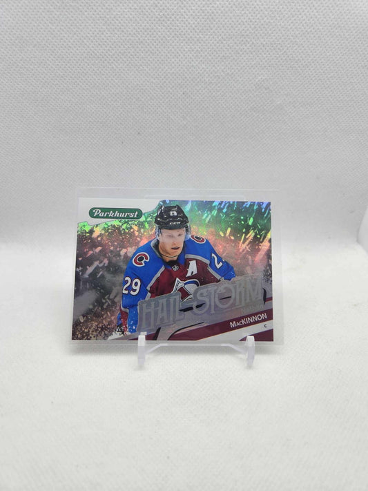 Nathan MacKinnon Hail Storm 2019-20 Parkhurst NHL Hockey #HS-13 Card