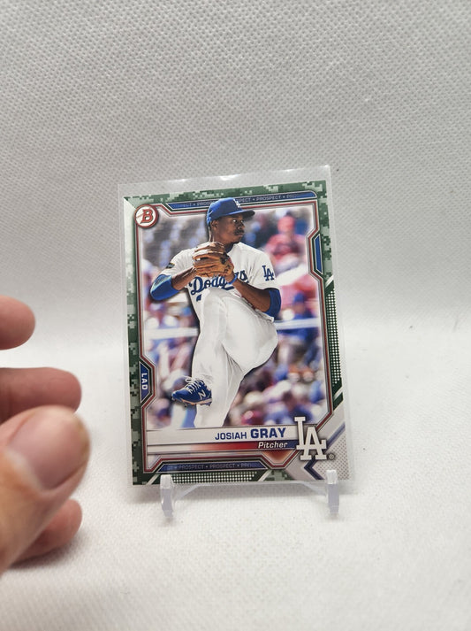 2021 Bowman Josiah Gray Camo Prospect - BP-150 Los Angeles Dodgers