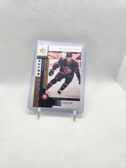 21-22 SP Authentic 2001-02 Retro Future Watch Limited #01FW-PI Shane Pinto /150