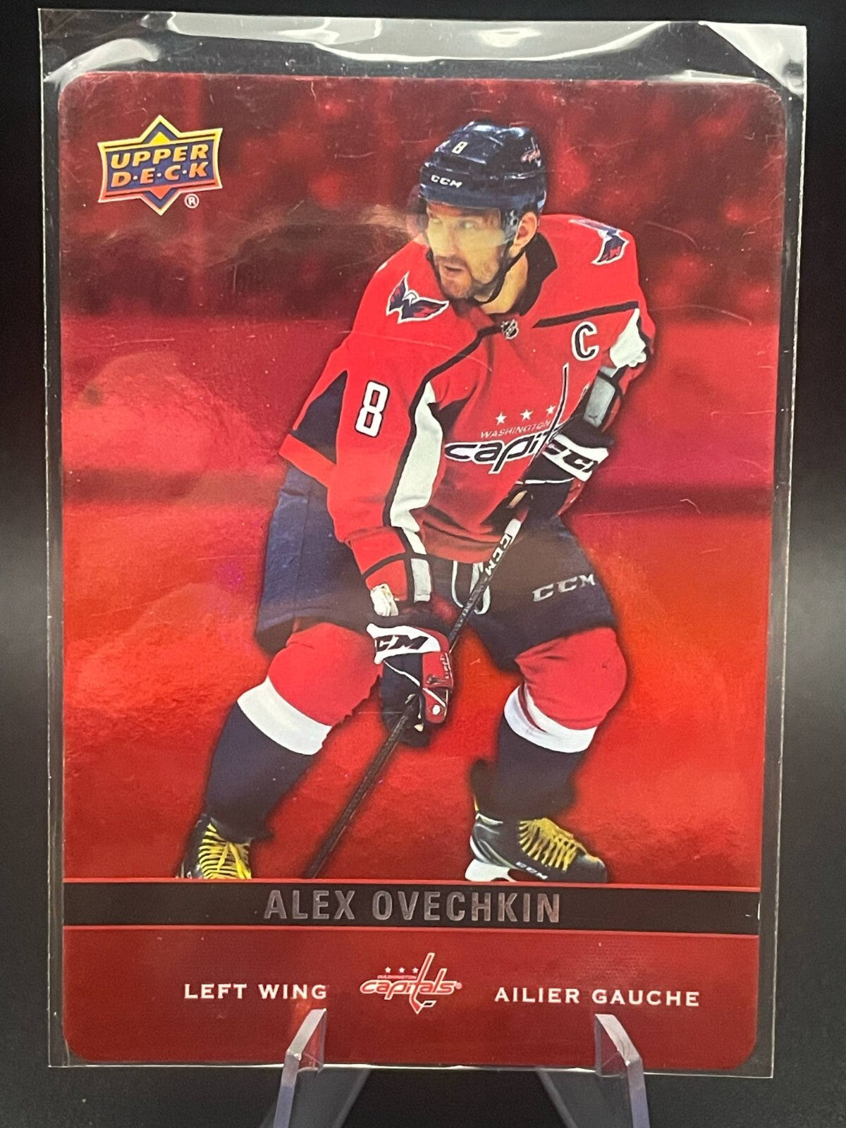 Alex Ovechkin 2019-20 Upper Deck Red Holofoil Die Cut Color Match Card