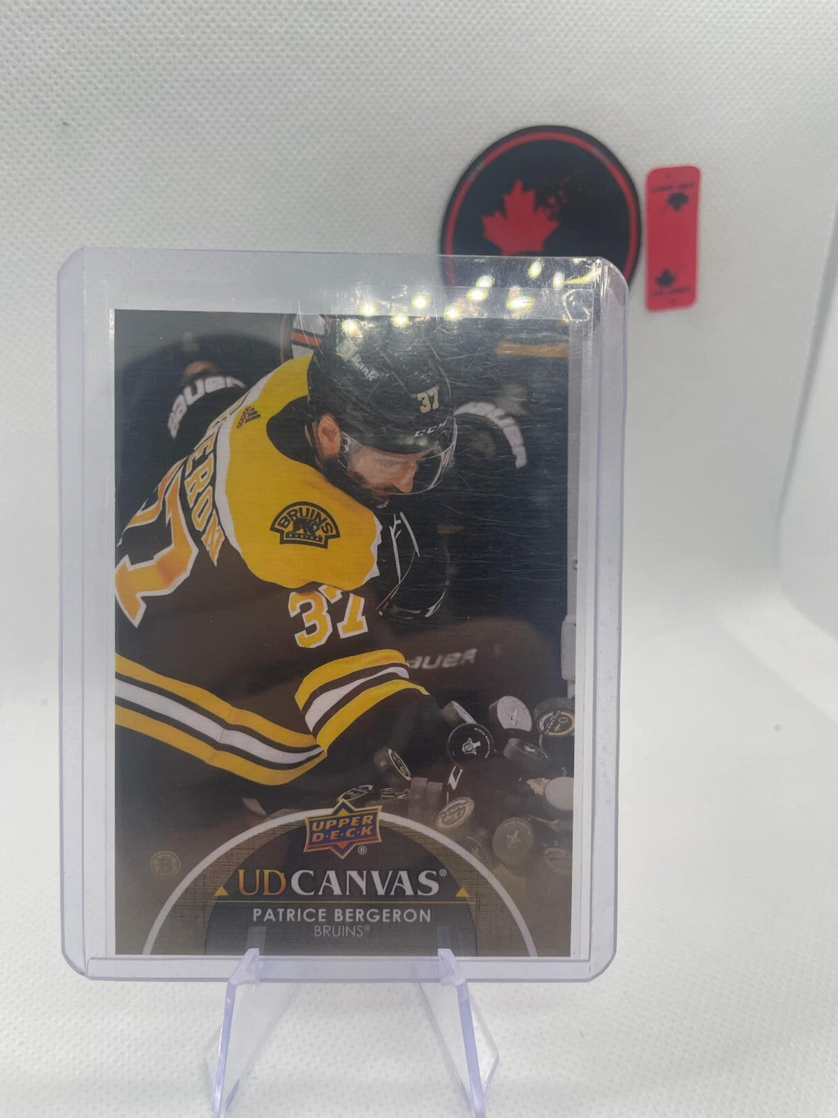 Patrice Bergeron 2021-22 Upper Deck UD Canvas Card #C6 Boston Bruins
