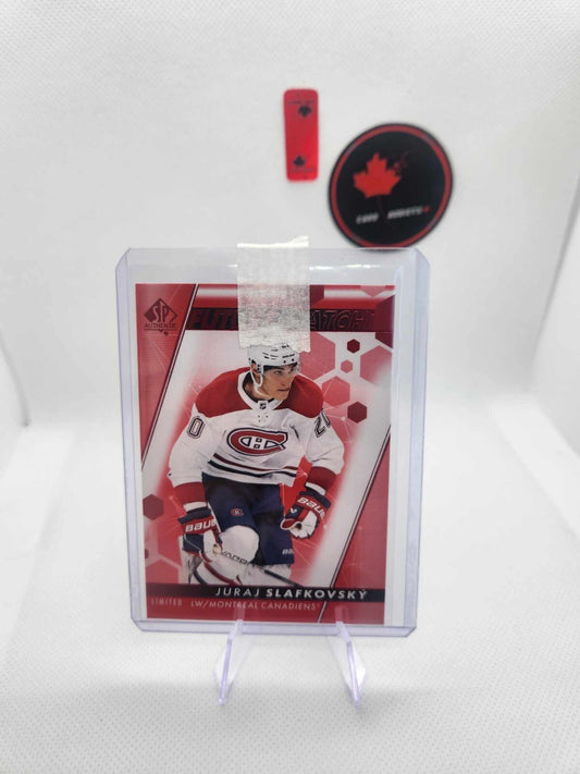 JURAJ SLAFKOVSKY 2022-23 UPPER DECK SP AUTHENTIC FUTURE WATCH RED LIMITED SP#149
