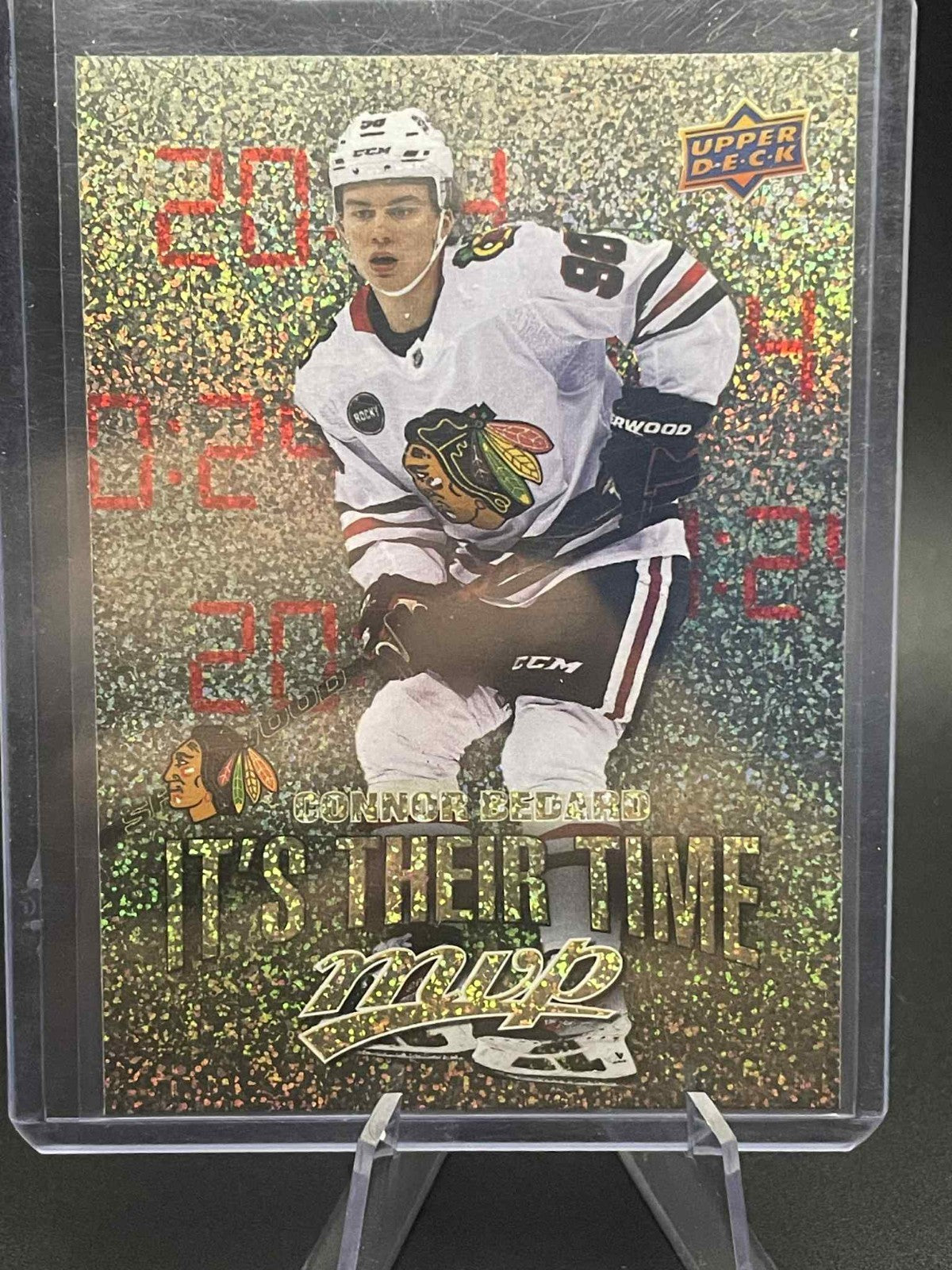 2024-25 UPPER DECK MVP CONNOR BEDARD IT'S THEIR TIME GOLD CARD #IT-1 BLACKHAWKS
