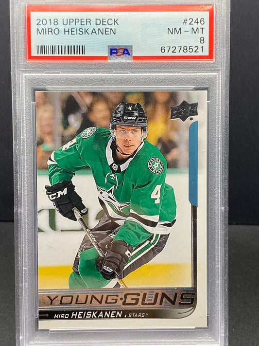 Miro Heiskanen 2018-19 Upper Deck UD YG Young Guns 246 Rookie RC PSA 8