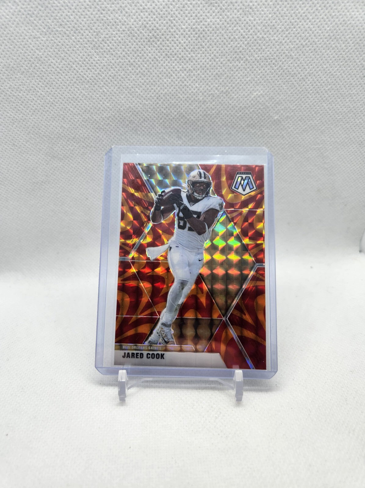 2020 Panini Mosaic Mosaic Reactive Orange Prizm Jared Cook #145