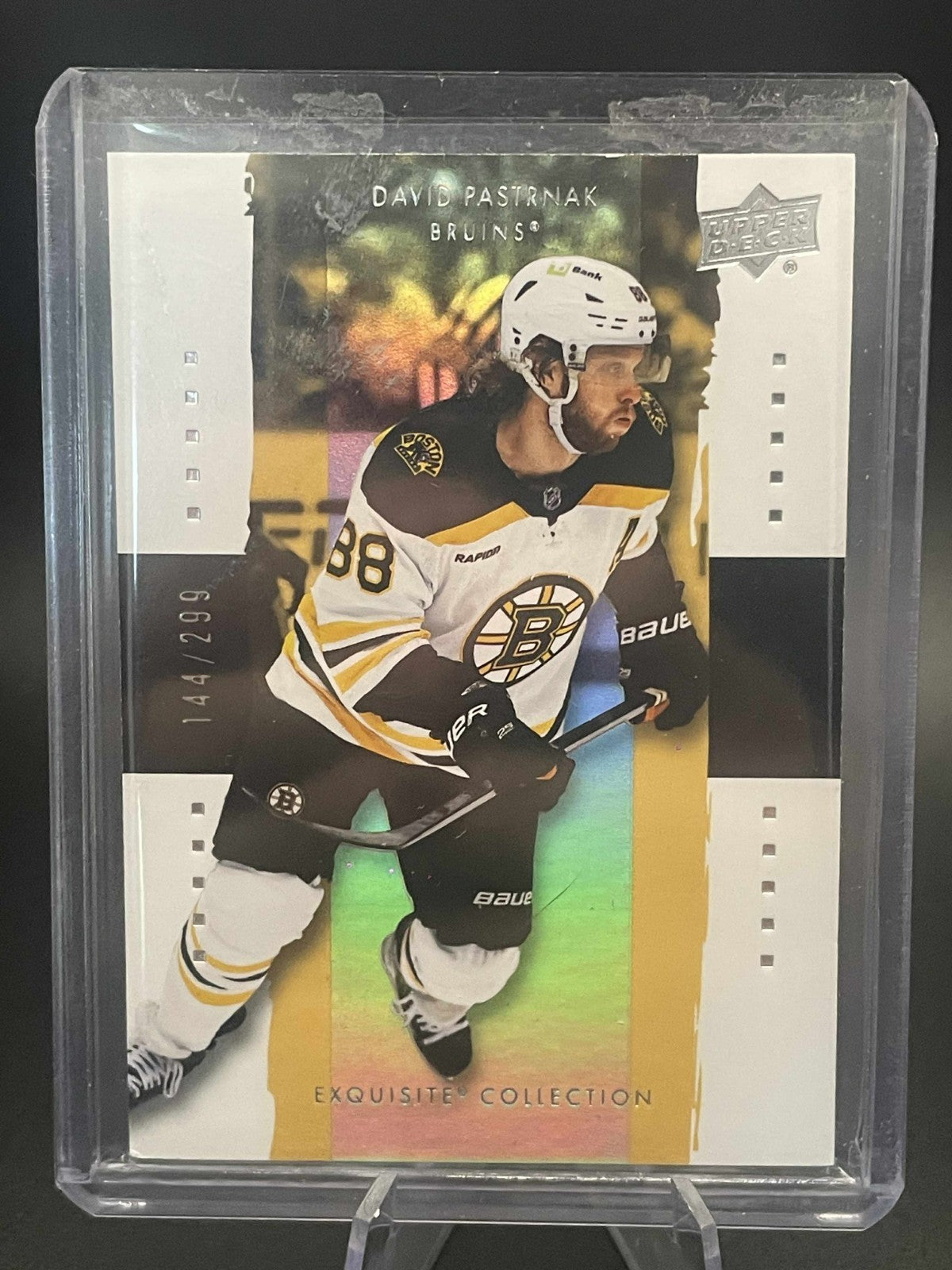 2023-24 UD Exquisite Collection /299 David Pastrnak #V-DP Boston Bruins