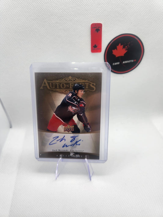 2023-24 UD Artifacts Zach Werenski Autofacts Autograph #RAF-ZW Blue Jackets
