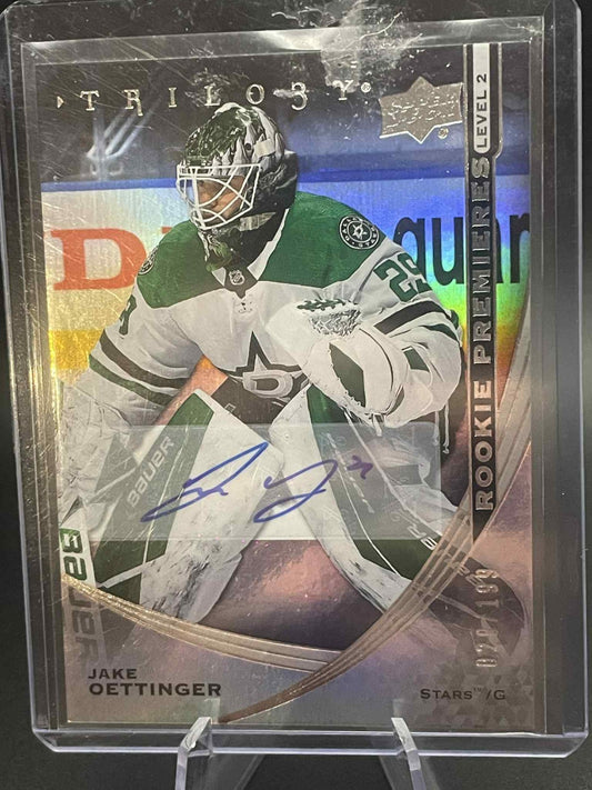 2020-21 Trilogy Rookie Premieres Level 2 Auto /199 Jake Oettinger #99