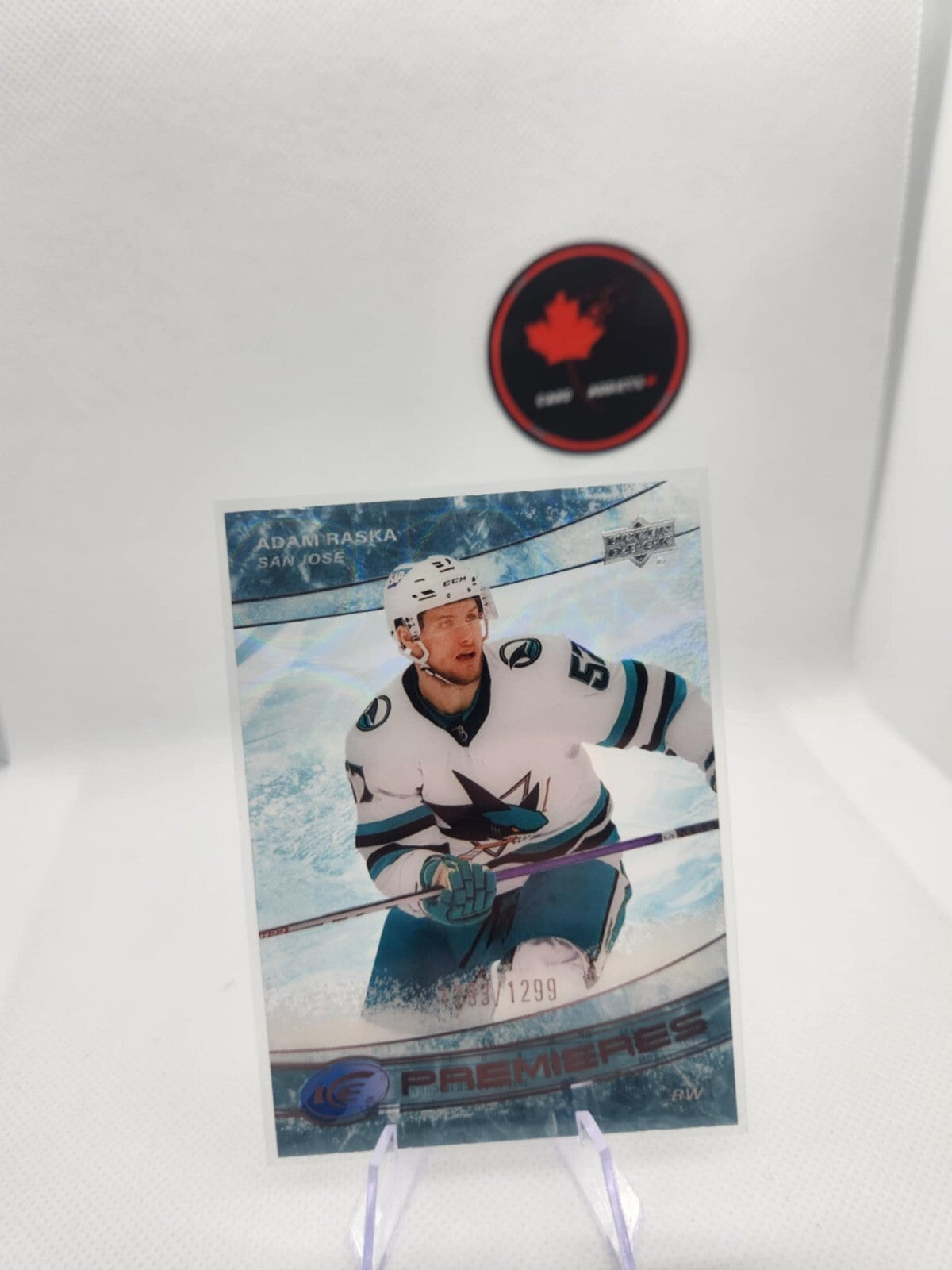 2022-23 Upper Deck Ice Clear Cut Premieres Adam Raska /1299 San Jose Sharks #178