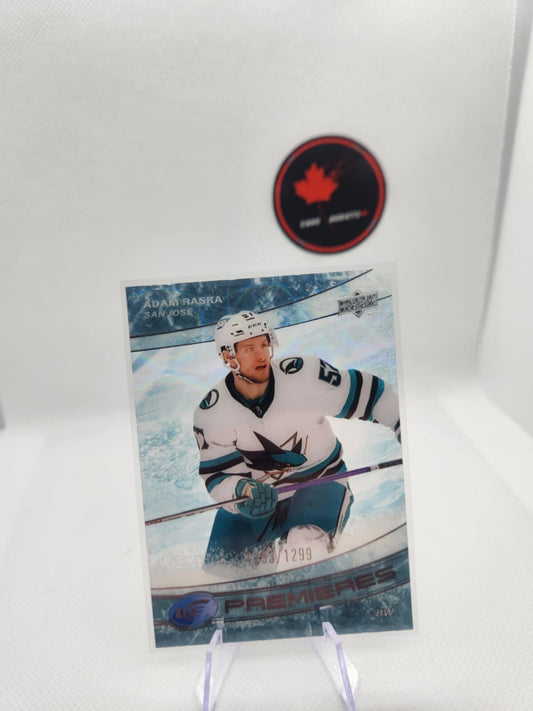 2022-23 Upper Deck Ice Clear Cut Premieres Adam Raska /1299 San Jose Sharks #178