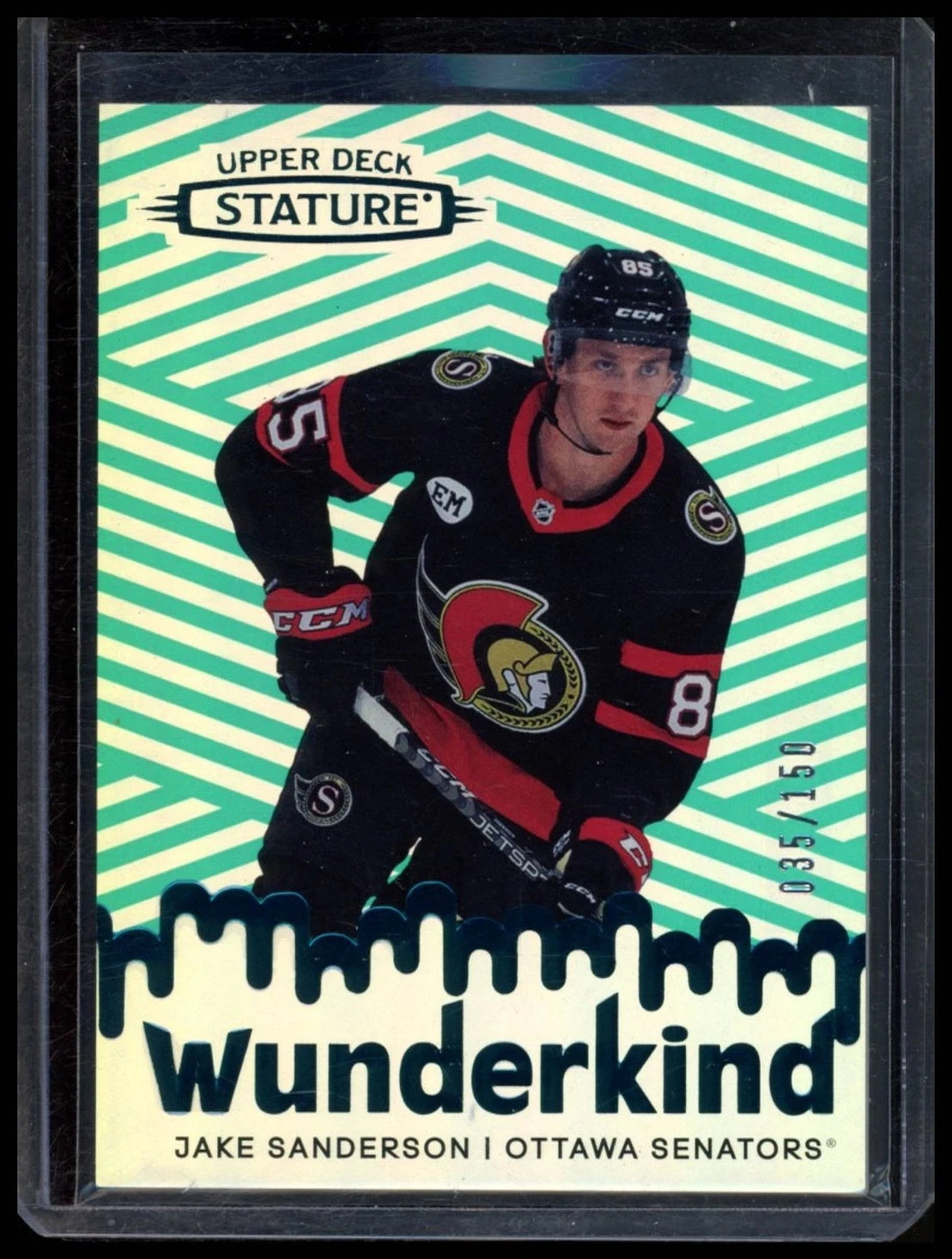 2022 UPPER DECK STATURE #W-47 JAKE SANDERSON WUNDERKIND GREEN RC ROOKIE /150