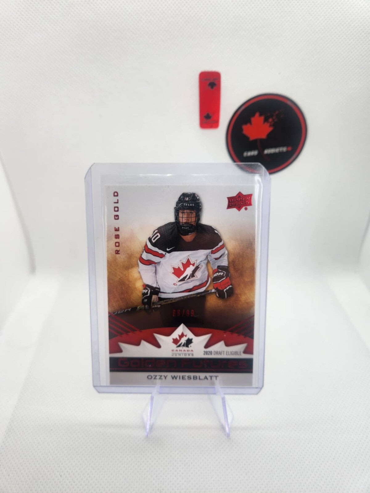 20-21 Upper Deck Team Canada Juniors Golden Futures Rose Gold Ozzy Wiesblatt /99