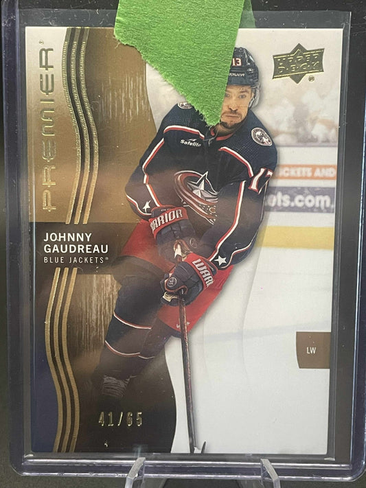 2023-24 Upper Deck Premier Gold Johnny Gaudreau /65