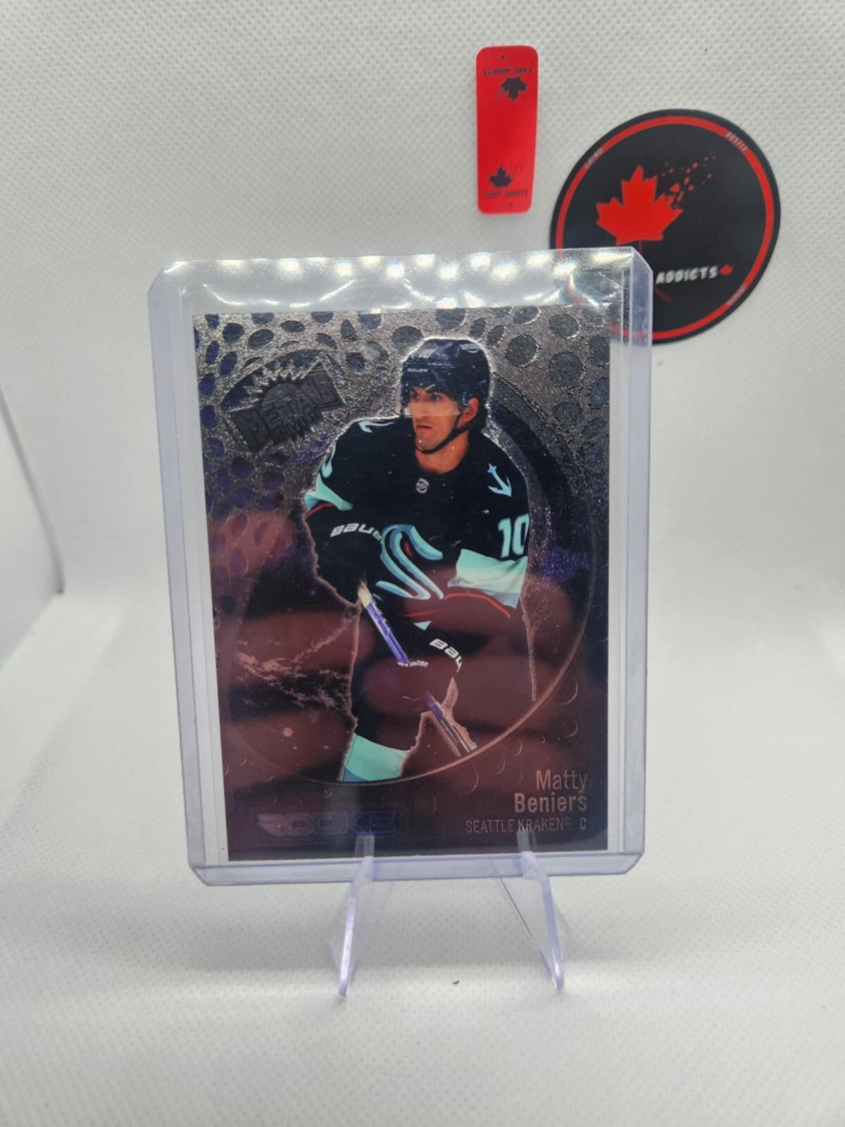 MATTY BENIERS #154 2022-23 UD Skybox Metal Universe RC Seattle Kraken Rookie