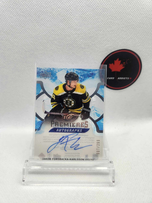 2017-18 Upper Deck ICE Ice Premieres - Autographs Jakob Forsbacka-Karlsson Auto