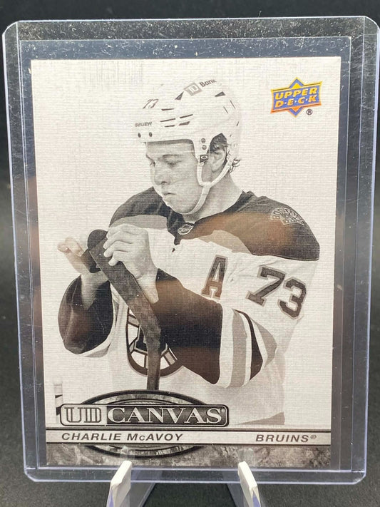 2025-26 Upper Deck Series 1 Black And White Canvas Charlie McAvoy Card# C-39