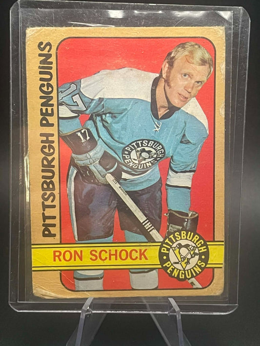1972-73 O-Pee-Chee Vintage OPC Hockey Ron Schock Pittsburgh Penguins #81O REF I
