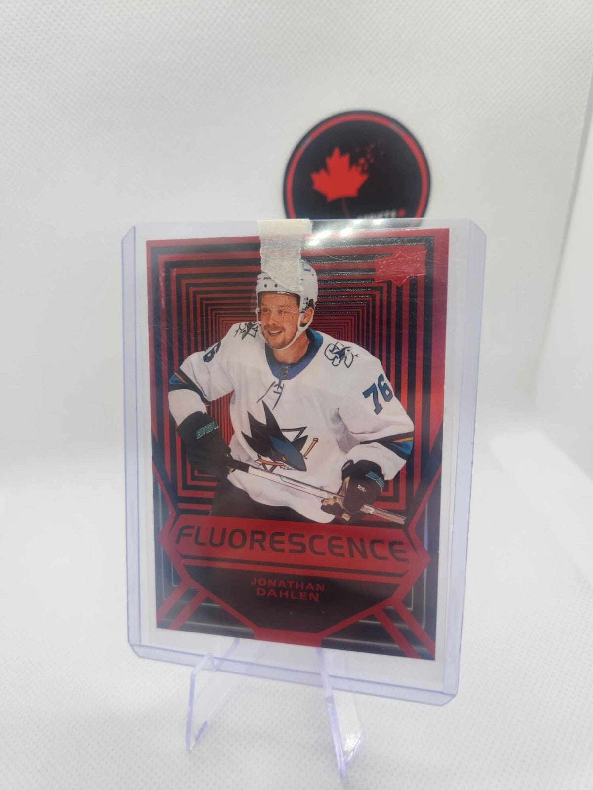 2021-22 Upper Deck Jonathan Dahlen Fluorescence RED Rookie #FL-6 Sharks