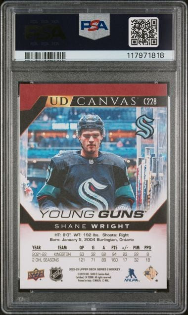 2022-23 UD Series 2 Shane Wright C228 Young Guns Canvas PSA 9 RC